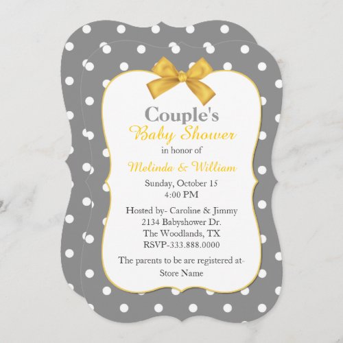 Chic Polka Dot Couples Baby Shower Invitation