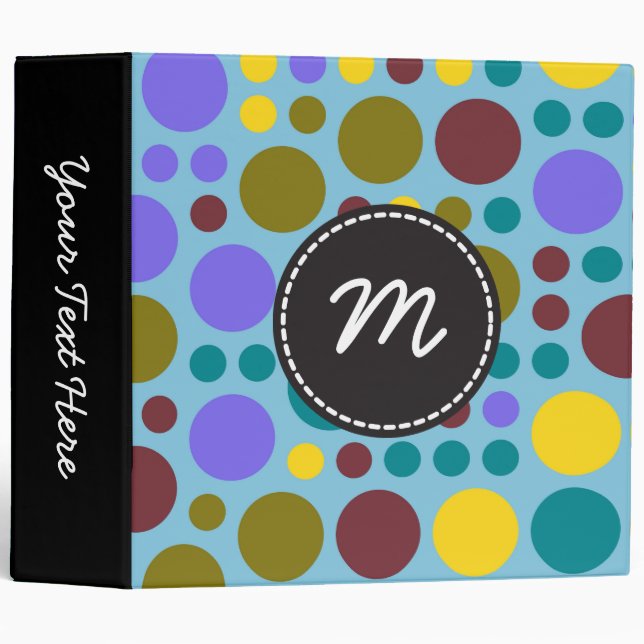 Chic Polka Dot Mosaic Pattern #10 Binder (Front/Spine)