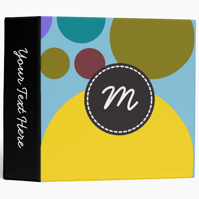 Chic Polka Dot Mosaic Pattern #9 Binder (Front/Spine)