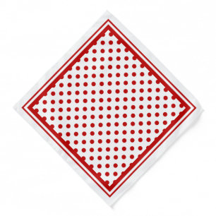 Chic Polka Dot Red White Background Bandana
