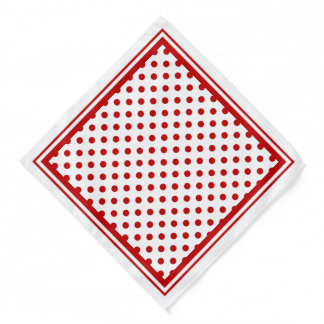 Chic Polka Dot Red White Background Bandana