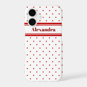 Chic Polka Dot Red White Pattern iPhone 17 Case