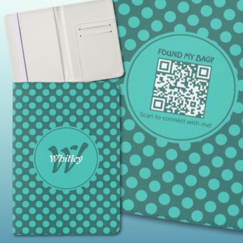 Chic Polka Dots Theme Smart Dynamic QR Code Passport Holder
