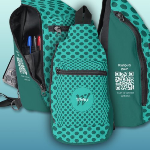 Chic Polka Dots Theme Smart Dynamic QR Code Sling Bag
