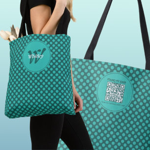 Chic Polka Dots Theme Smart Dynamic QR Code Tote Bag