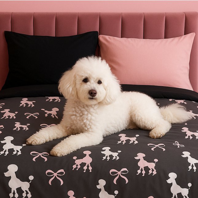 Chic Poodle & Bow Pattern  Duvet Cover (Creator Uploaded)