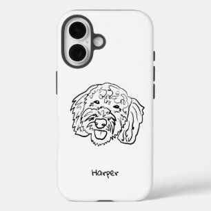 Chic Poodle Outline: Personalize Your Phone Case