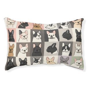 Chic Pop Art French Bulldog Pattern Dog Bed 