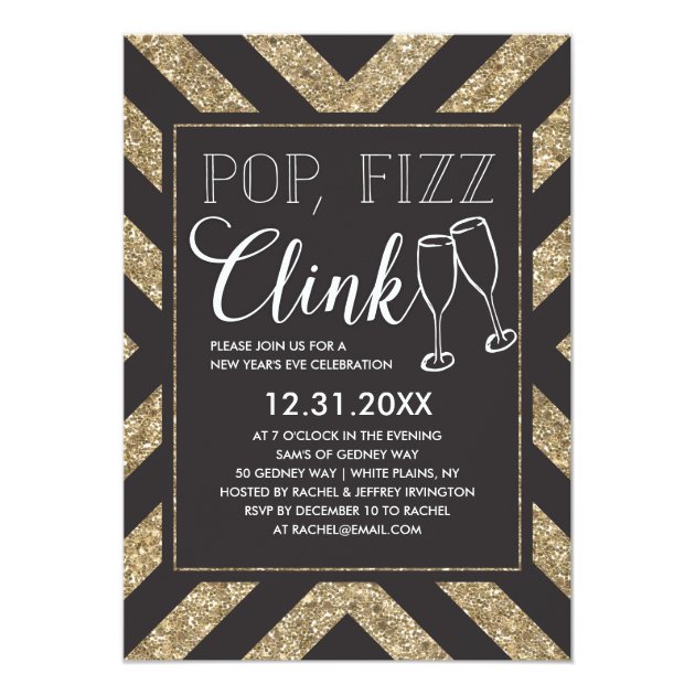 Chic Pop Fizz Clink Invitation