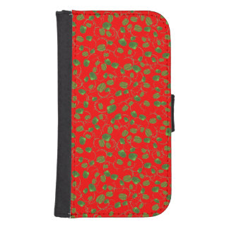 Chic Poppy Buds on Red, Wallet Smartphone Case