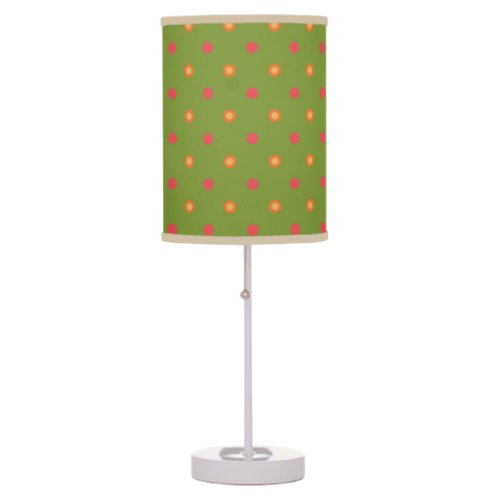 Chic Poppy Colours Polka Dots Table Lamp and Shade