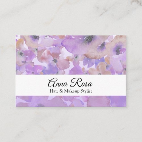  Chic Popular Flower Blue Lavender Watercolor Business Card