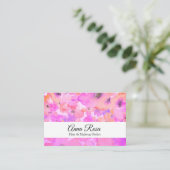 *~* Chic Popular Flower Pink Lavender Watercolor Business Card (Standing Front)