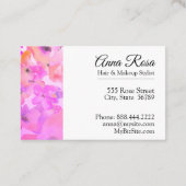 *~* Chic Popular Flower Pink Lavender Watercolor Business Card (Back)