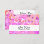 *~* Chic Popular Flower Pink Lavender Watercolor Business Card (Front/Back)