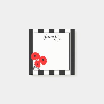 Chic Post-it-note_mod 01 Red Poppies Post-it Notes by GiftMePlease at Zazzle