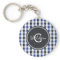 chic preppy blue black gingham pattern monogram