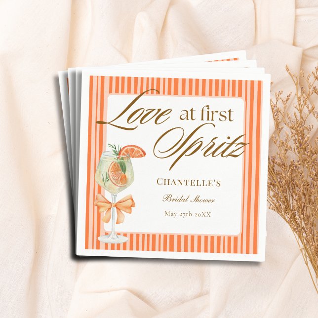 Chic Preppy Love At First Spritz Bridal Shower  Napkins (Creator Uploaded)