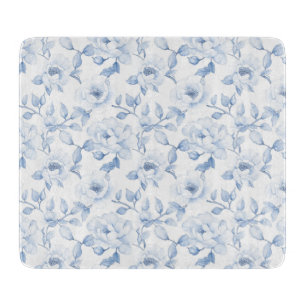 Chic Pretty Blue White Flowers Cutting Board