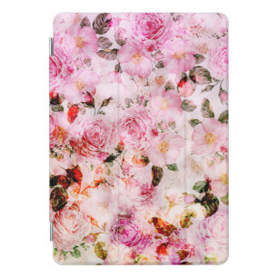 Chic Pretty Blush Pink Watercolor Roses Floral iPad Pro Cover