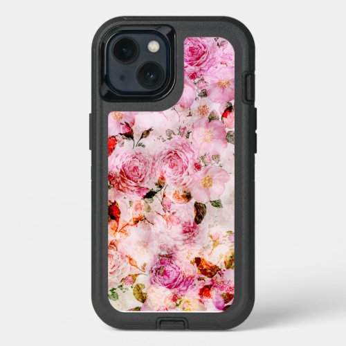 Chic Pretty Blush Pink Watercolor Roses Floral Ott iPhone 13 Case