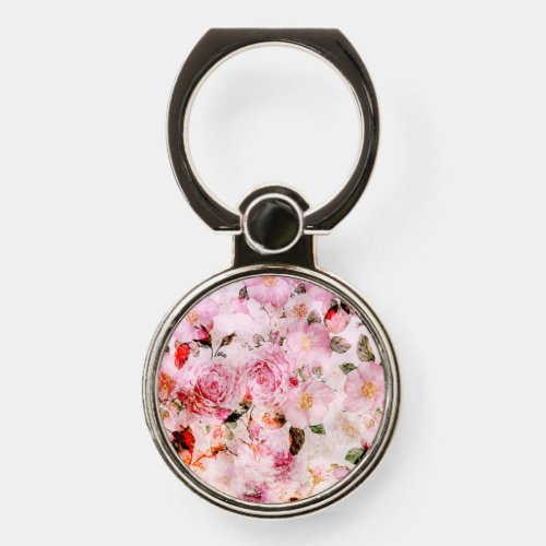 Chic Pretty Blush Pink Watercolor Roses Floral Phone Ring Stand