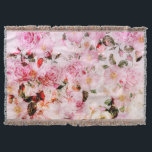 Chic Pretty Blush Pink Watercolor Roses Floral Throw Blanket<br><div class="desc">This elegant,  modern,  and pretty watercolor floral design is perfect for the trendy and stylish woman. It features a blush and bright pink rose overlaid collage with green leaves,  giving an artsy,  chic,  and sophisticated vibe!</div>