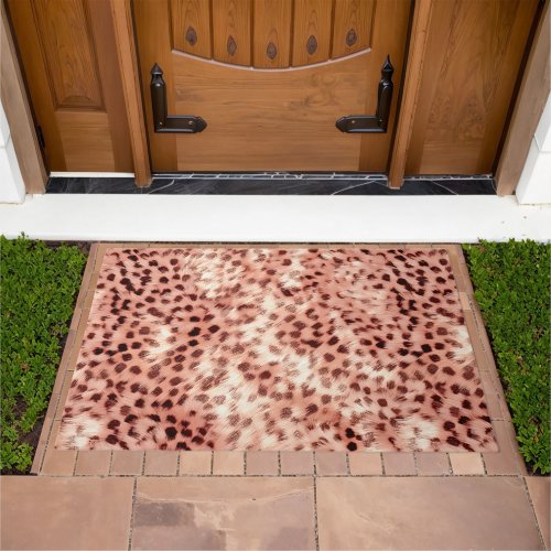 Chic Pretty Girly Rose Gold Leopard  Doormat