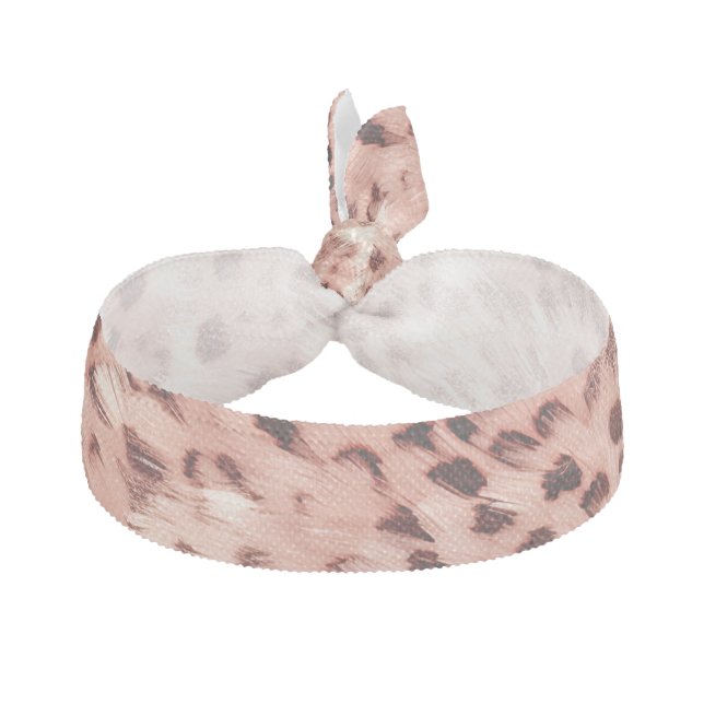 Chic Pretty Girly Rose Gold Leopard  Elastic Hair Tie (Front)