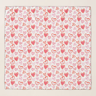 Chic Pretty Pink Hearts Scarf