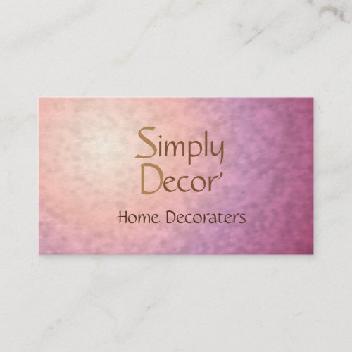 Chic Pretty Pink Orange Home Decor Business Card