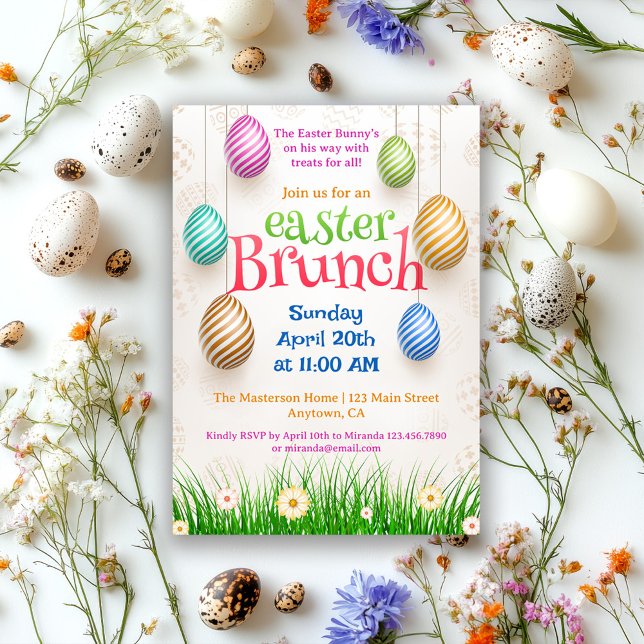 Chic Pretty Watercolor Egg Hunt & Easter Brunch Invitation (Creator Uploaded)
