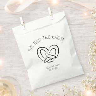 Chic Pretzel We Tied The Knot Wedding Thank you Favor Bag