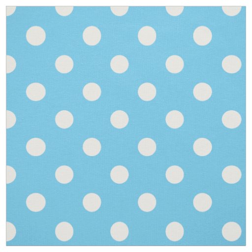 Chic Primrose Sky Blue and White Polka Dot Pattern Fabric