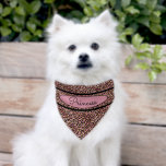 Chic Princess Pink Leopard Skin Pattern New Dog Pet Bandana Collar<br><div class="desc">This chic and fun dog bandana is fit for a princess and is perfect for your favorite fluffy with its modern on-trend style. This unique pink leopard pet bandana features a girly leopard skin pattern in pink, black, and gold. Personalize this cute pet bandana with the name of your pet....</div>