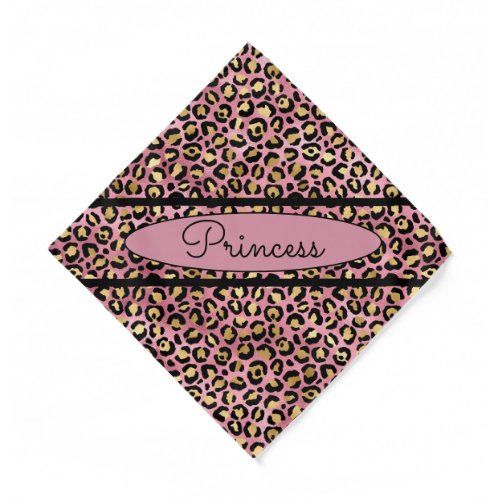 Chic Princess Pink Leopard Skin Pattern Pet Dog Bandana