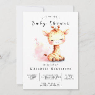 Chic Printable Giraffe Baby Shower Invitation
