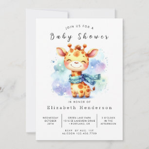 Chic Printable Giraffe Baby Shower Invitation