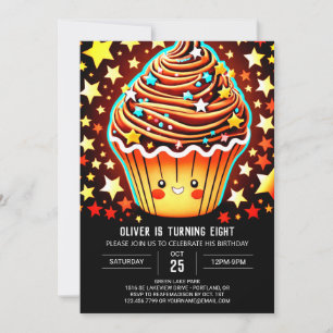 Chic Printable Muffin Birthday Invitation