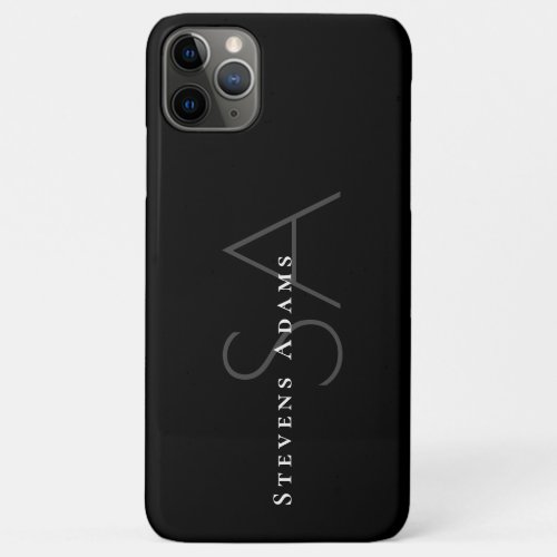 Chic Professional Black and White Monogrammed iPhone 11 Pro Max Case