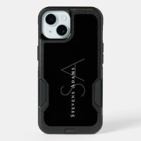 Chic Professional Black and White Monogrammed