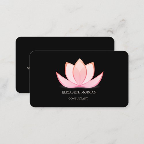 Chic Professional Black Lotus  Business Card