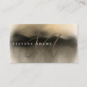 Chic Professional Gold Watercolor Monogrammed Business Card (Front)