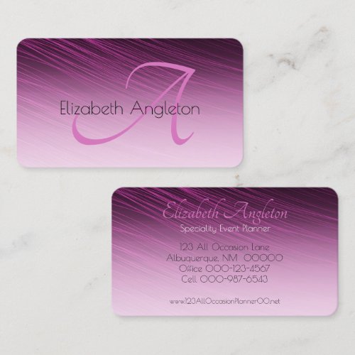 Chic Professional Monogram Purple Ombre Streaks