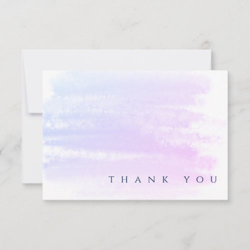 Chic Professional Ombre Pink Blue Watercolor Thank You Card