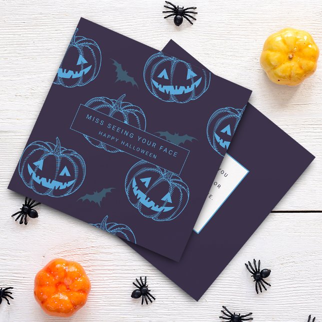 Chic Pumpkin Bat Halloween Card (Chic Pumpkin Bat Halloween Card)