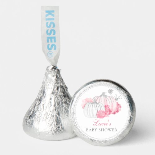 Chic Pumpkin Pink Floral Baby Girl Baby Shower Her Hersheys Kisses