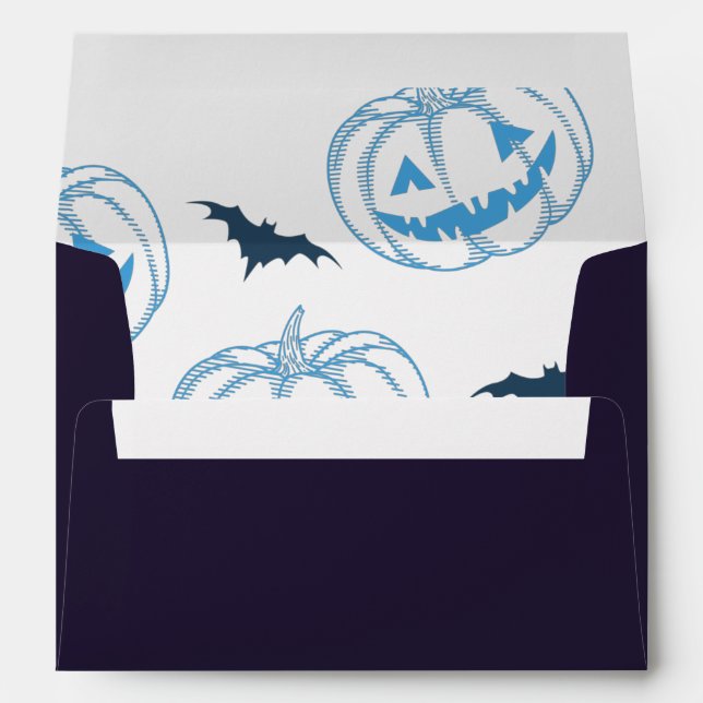 Chic Pumpkins Bats Halloween Envelope (Back (Bottom))