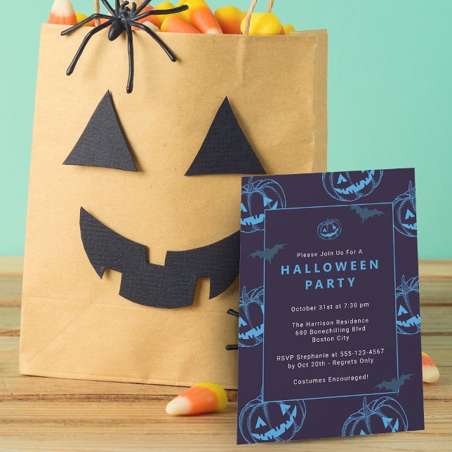 Chic Pumpkins Halloween Party Invitation (Chic Pumpkins Halloween Party Invitation)