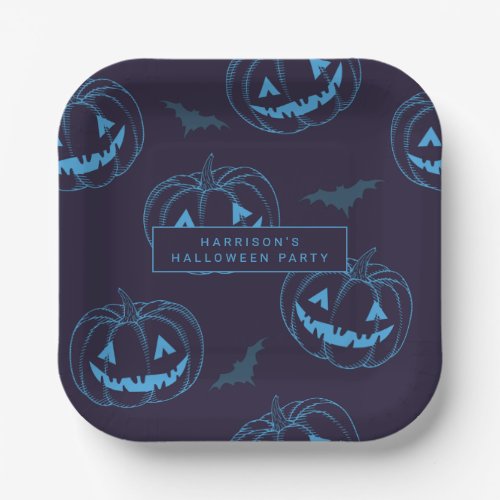 Chic Pumpkins Halloween Party Paper Plates